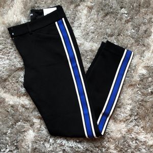 Express Blue stripe skinny mid rise pants NWT